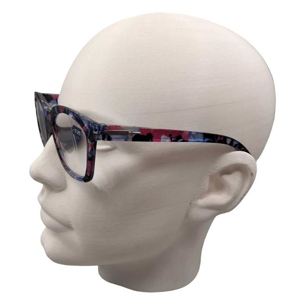 Peepers To the Max Reading‎ Glasses Blue Light Pink Quartz +2.25 Square 04CBCA